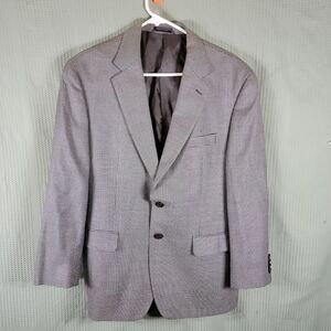 Ralph Lauren Wool Silk Black White Houndstooth Plaid Blazer Sport Coat 42S